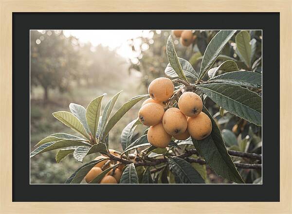 Loquat Cluster In Golden Light