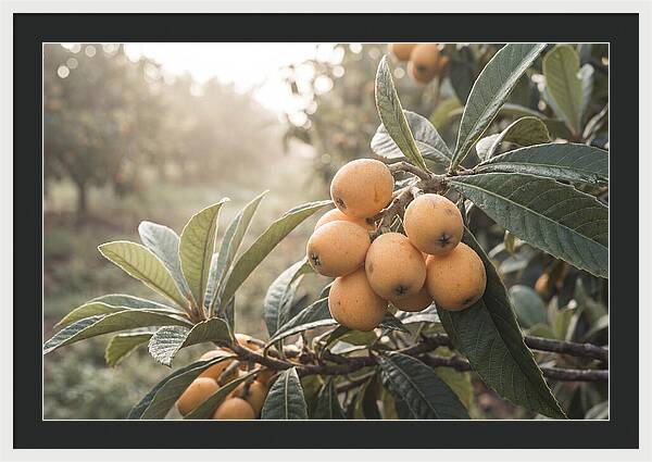 Loquat Cluster In Golden Light