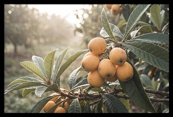 Loquat Cluster In Golden Light