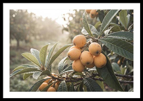Loquat Cluster In Golden Light