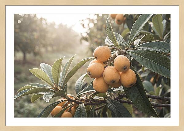Loquat Cluster In Golden Light