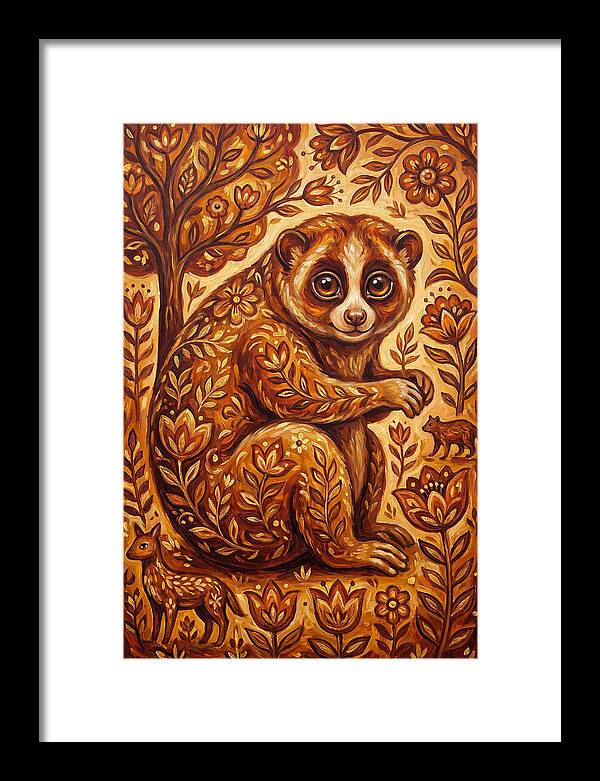 Loris Among Floral Patterns