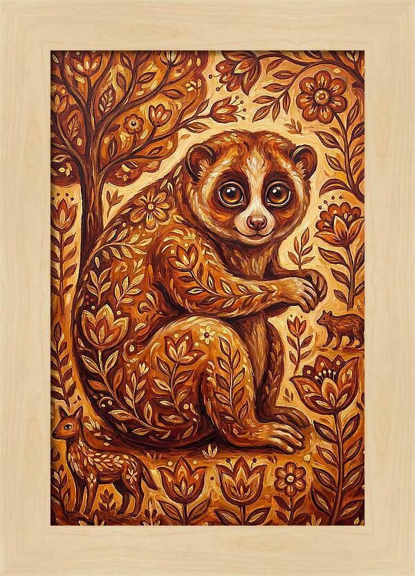 Loris Among Floral Patterns