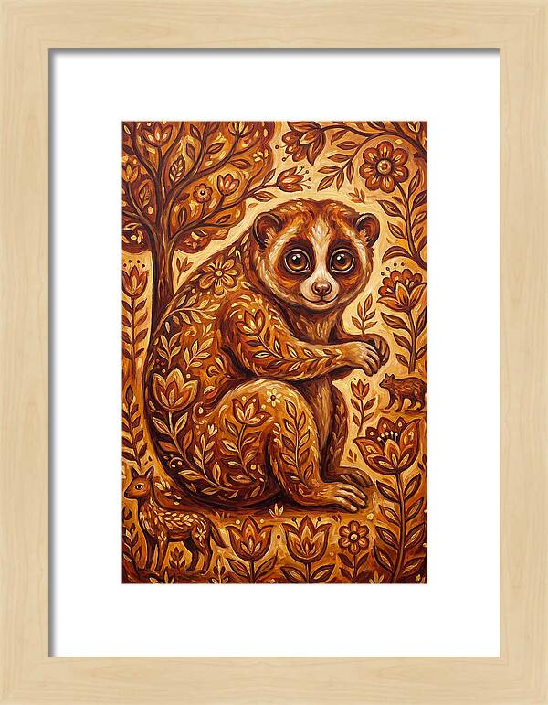 Loris Among Floral Patterns