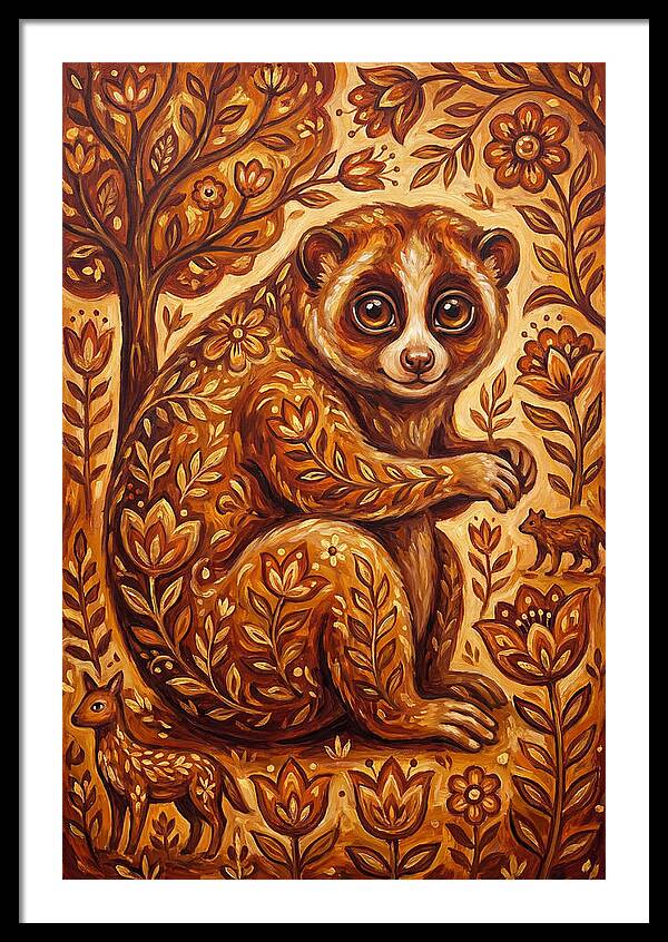 Loris Among Floral Patterns