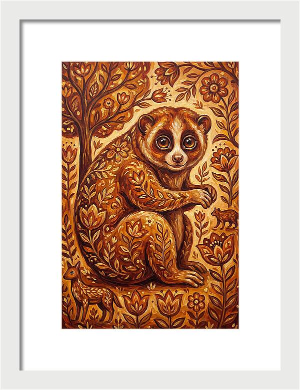 Loris Among Floral Patterns
