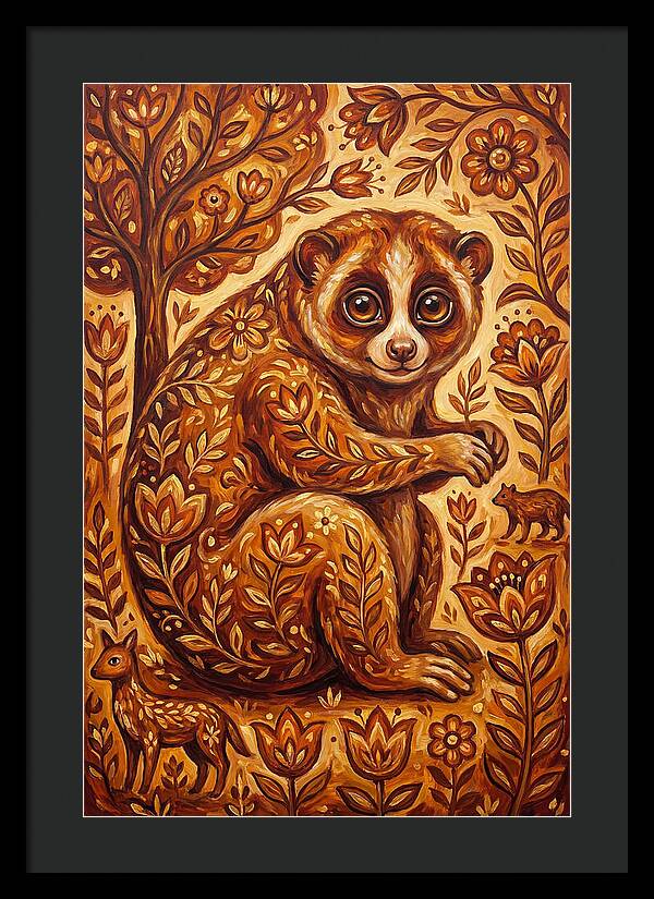 Loris Among Floral Patterns