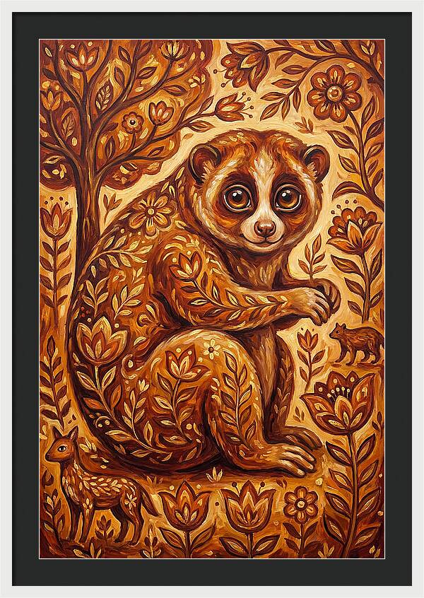 Loris Among Floral Patterns