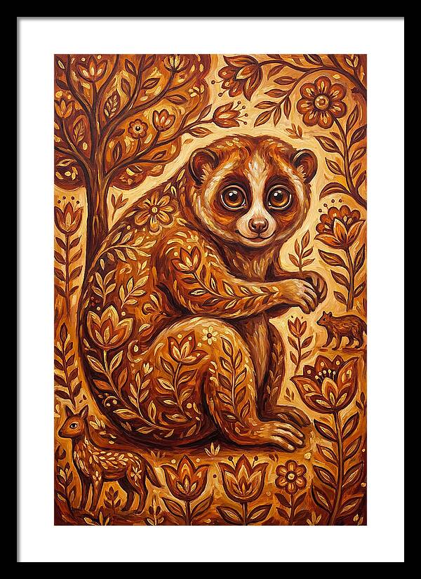 Loris Among Floral Patterns