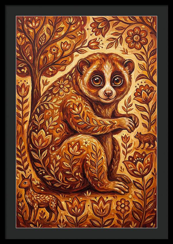 Loris Among Floral Patterns