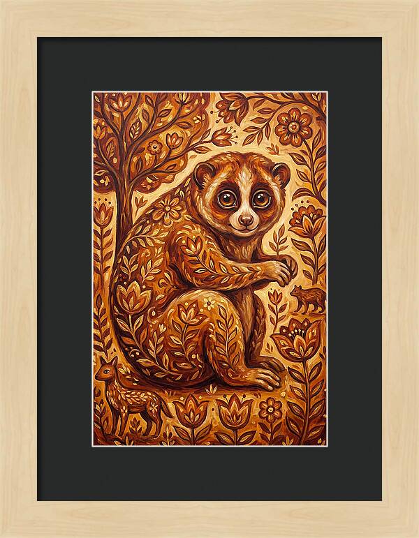 Loris Among Floral Patterns