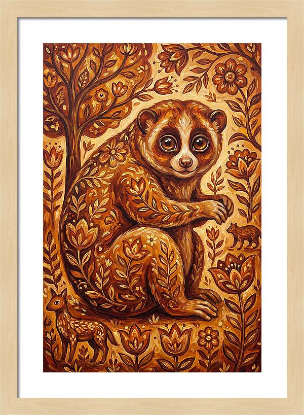 Loris Among Floral Patterns