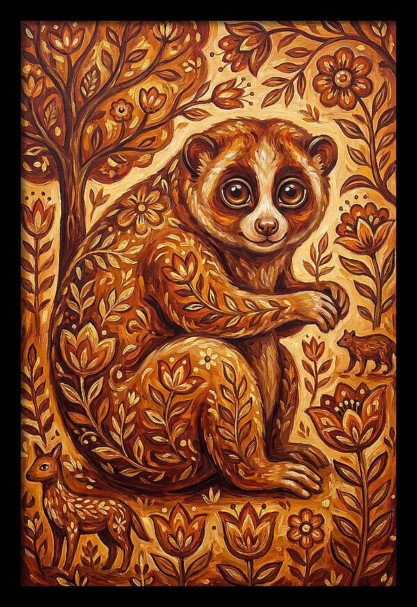 Loris Among Floral Patterns