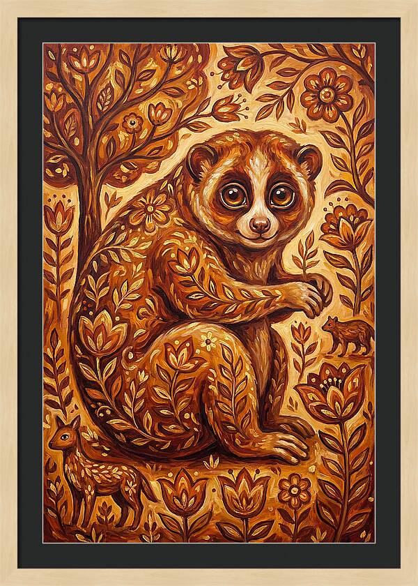 Loris Among Floral Patterns