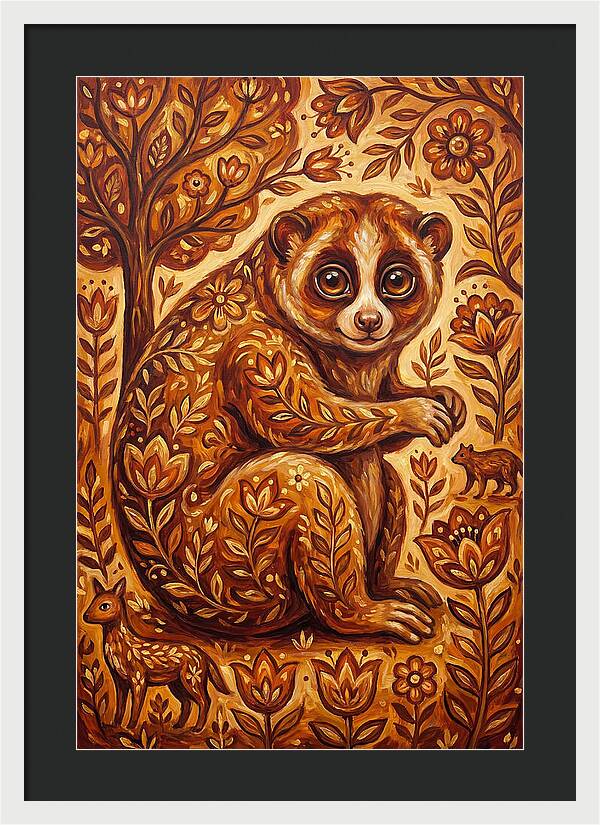 Loris Among Floral Patterns