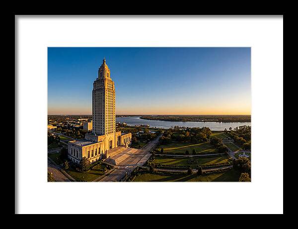 Louisiana State Capitol At Dusk