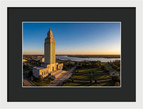 Louisiana State Capitol At Dusk