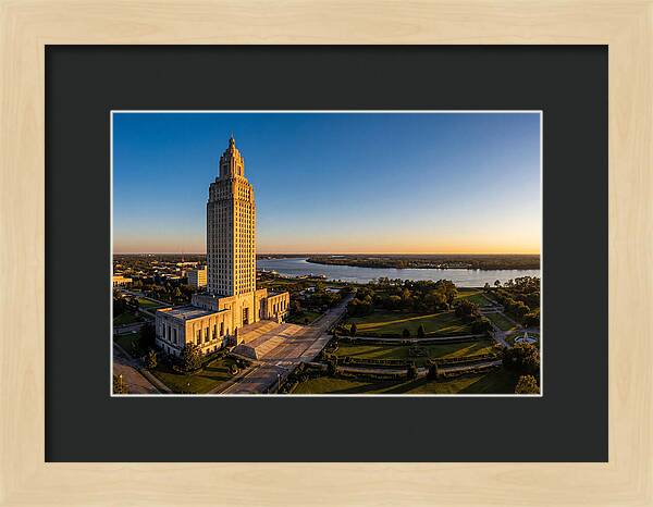 Louisiana State Capitol At Dusk