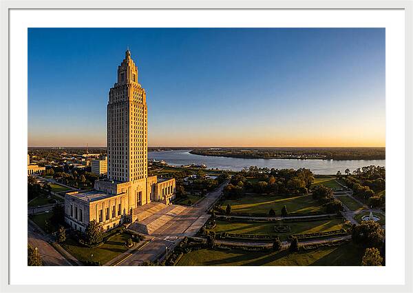 Louisiana State Capitol At Dusk