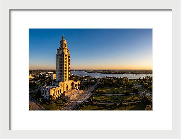 Louisiana State Capitol At Dusk