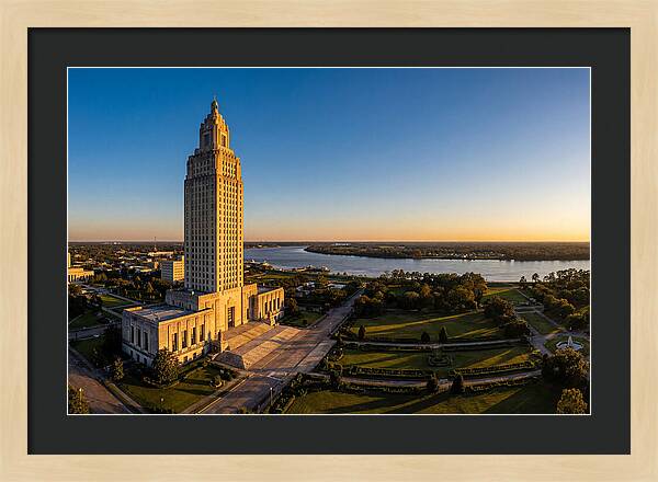 Louisiana State Capitol At Dusk