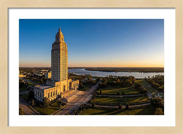 Louisiana State Capitol At Dusk