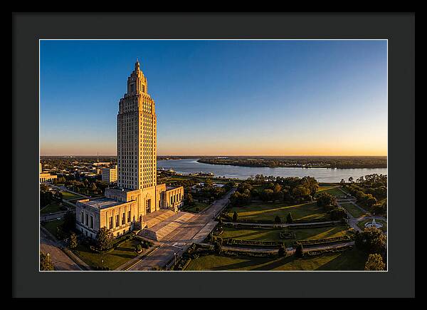 Louisiana State Capitol At Dusk