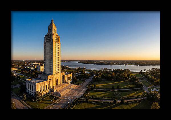 Louisiana State Capitol At Dusk