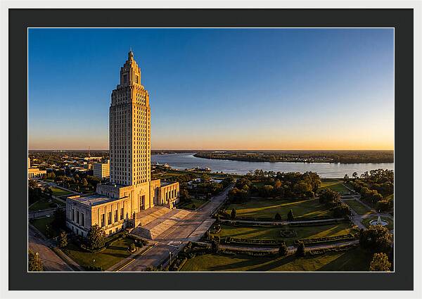 Louisiana State Capitol At Dusk