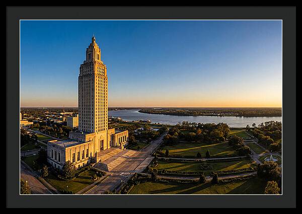 Louisiana State Capitol At Dusk