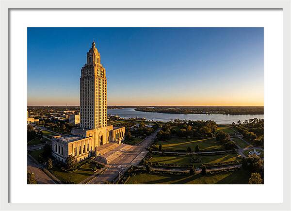 Louisiana State Capitol At Dusk