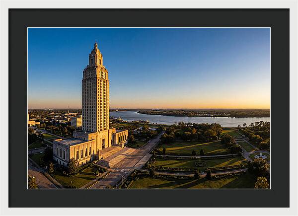 Louisiana State Capitol At Dusk