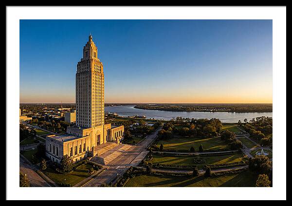 Louisiana State Capitol At Dusk