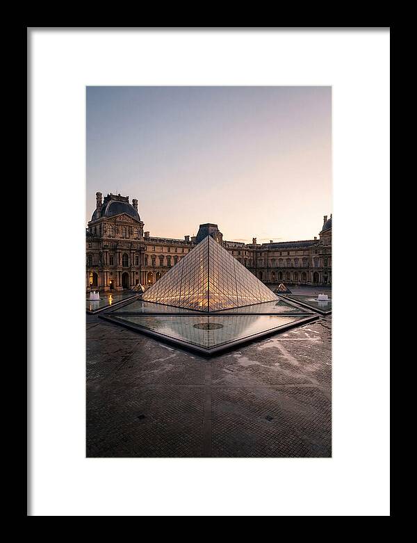 Louvre Pyramid At Dusk