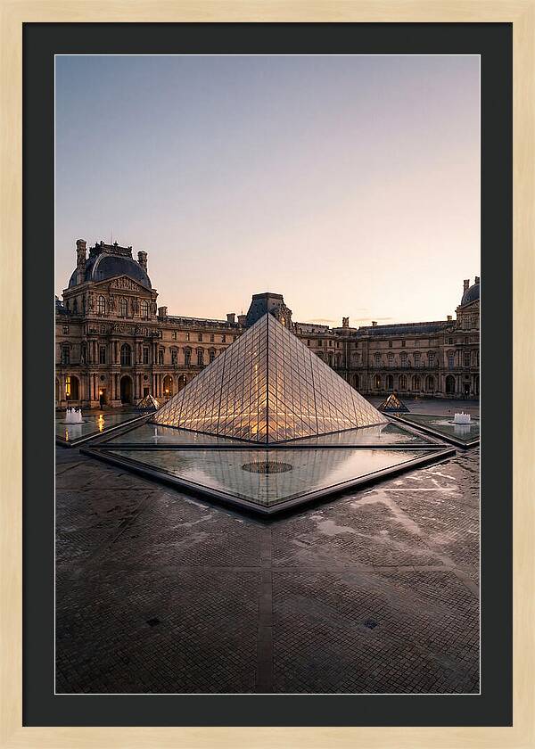 Louvre Pyramid At Dusk