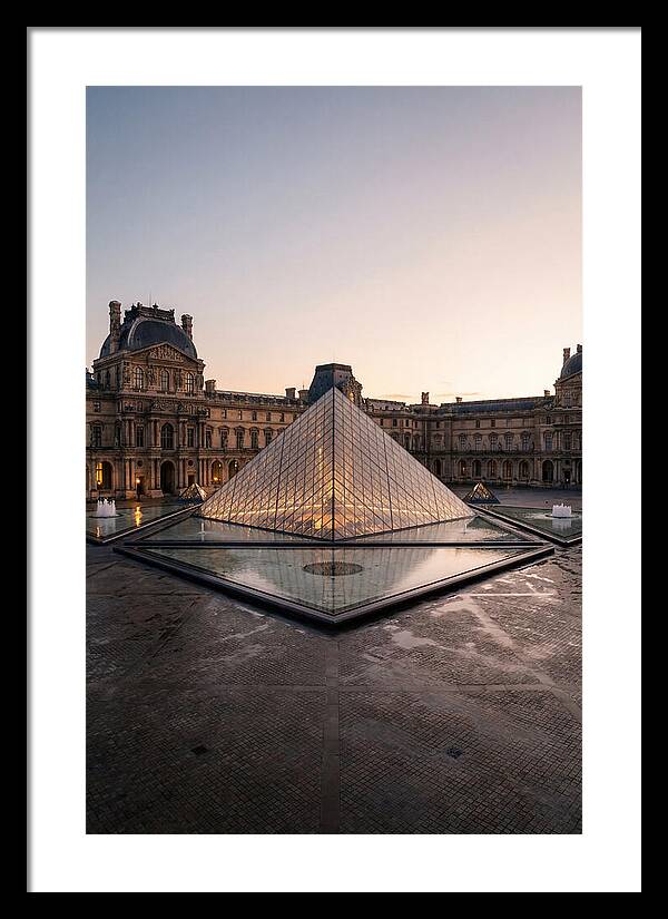 Louvre Pyramid At Dusk