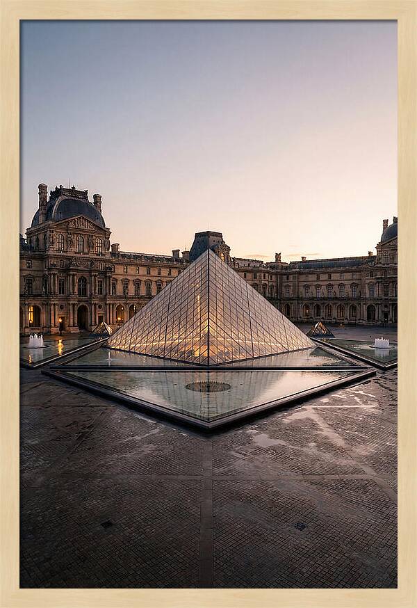 Louvre Pyramid At Dusk