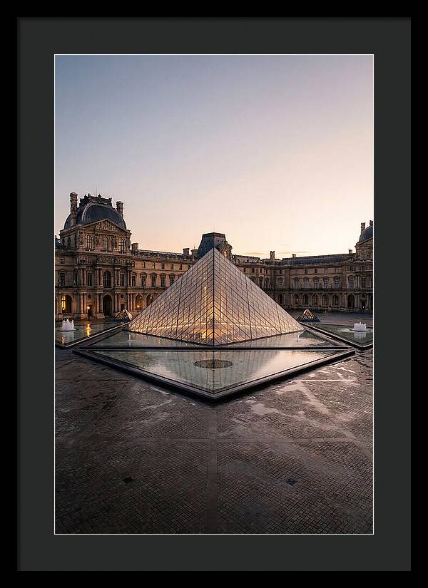 Louvre Pyramid At Dusk