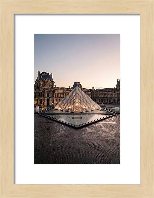 Louvre Pyramid At Dusk