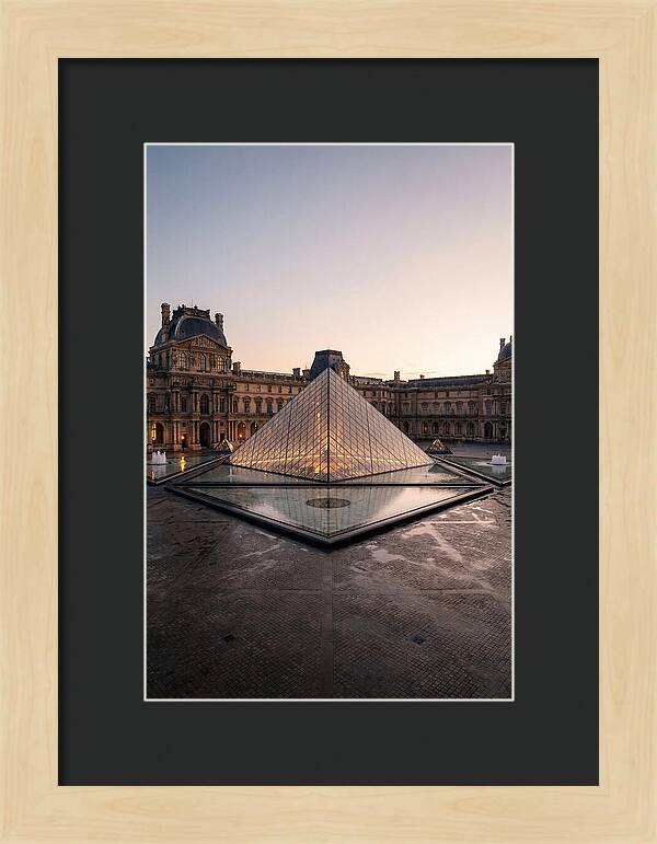 Louvre Pyramid At Dusk