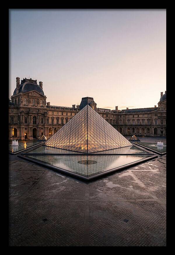 Louvre Pyramid At Dusk