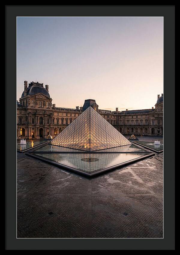 Louvre Pyramid At Dusk