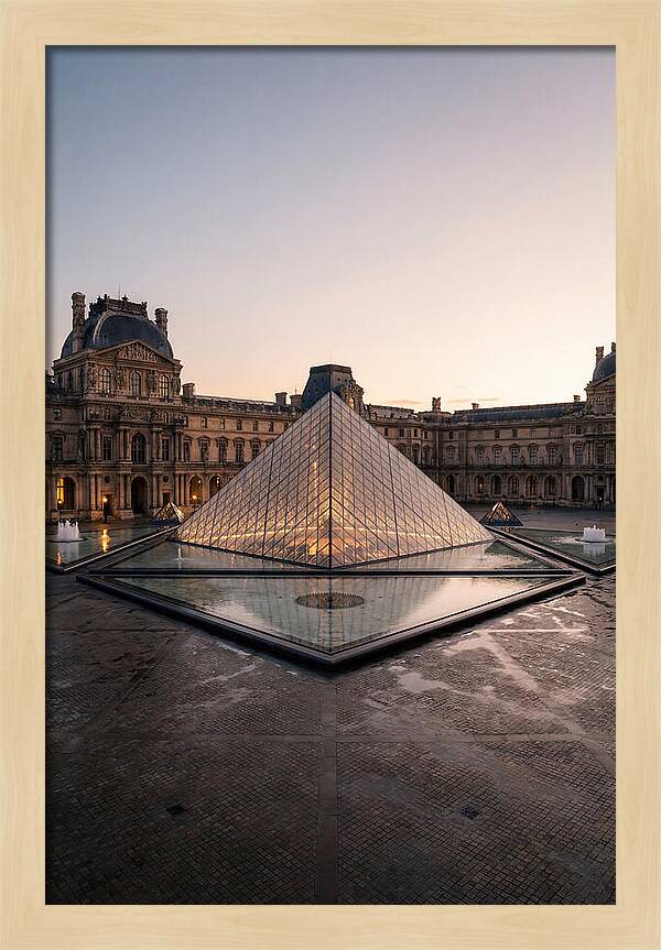 Louvre Pyramid At Dusk