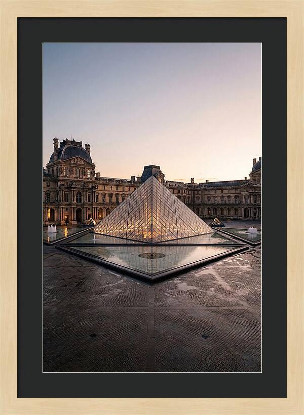 Louvre Pyramid At Dusk