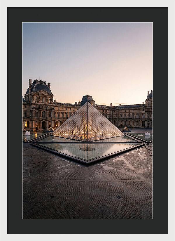 Louvre Pyramid At Dusk