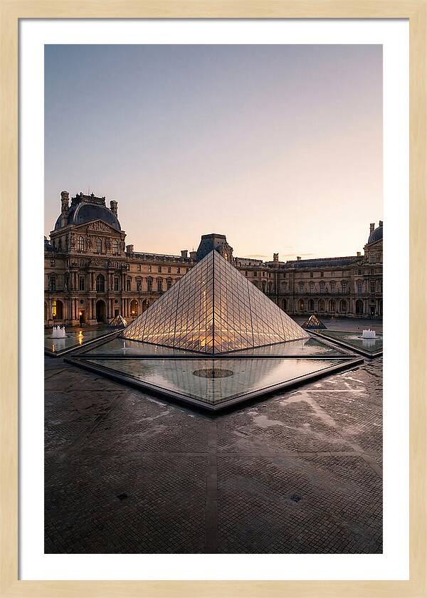 Louvre Pyramid At Dusk
