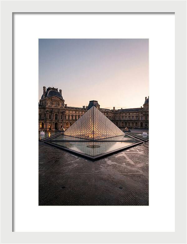 Louvre Pyramid At Dusk