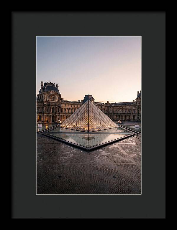 Louvre Pyramid At Dusk