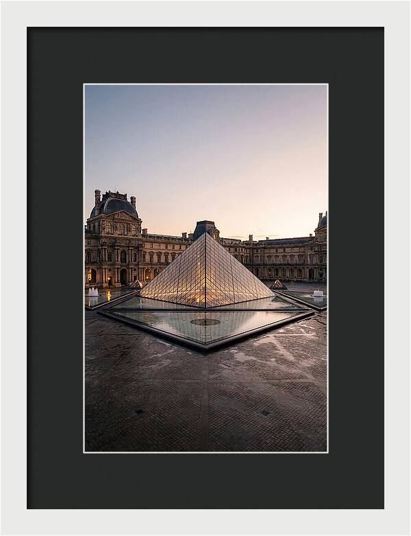 Louvre Pyramid At Dusk