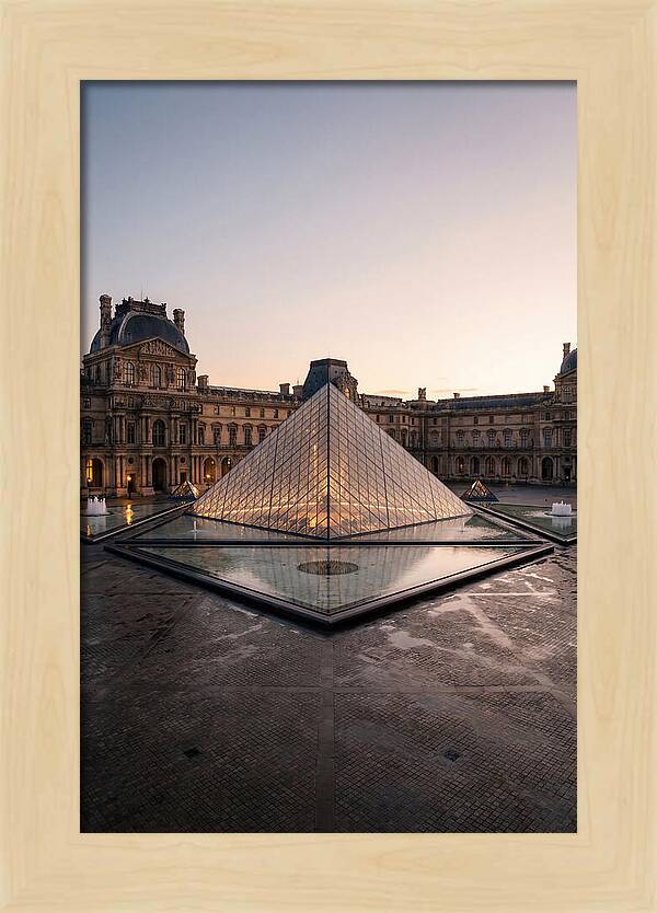 Louvre Pyramid At Dusk